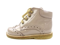 Angulus dusty almond beginner shoes with patent leather